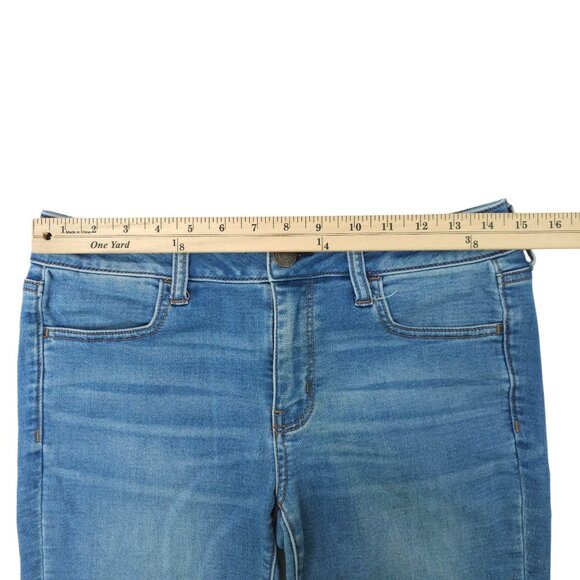 American Eagle Super Stretch Jegging Womens 8 Denim Jeans Low Rise Distressed - Picture 3 of 14